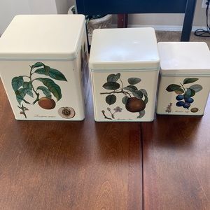 VTG 1992 VinCenzo Japan Metal 3pc Nesting Canister/Storage Set - Rare Find